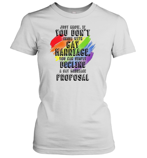 Just Know If You Don&#39T Agree With Gay Marriage T-Shirt