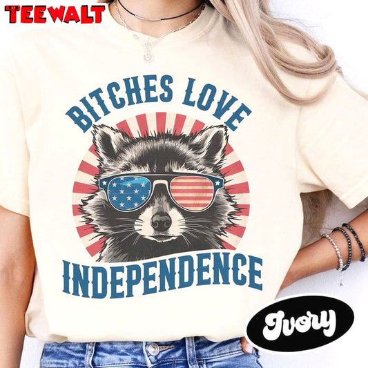 Neutral Memorial Day Unisex Hoodie, Trendy Bitches Love Independence