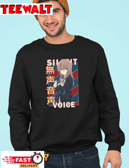 Shoko Nishimiya A Silent Voice Koe no Katachi Retro Blue Red Design Unisex T-Shirt