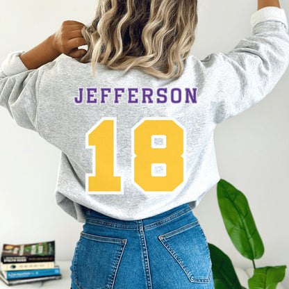 Justin Jefferson Minnesota Football Crewneck Sweatshirt, Skol Vikings