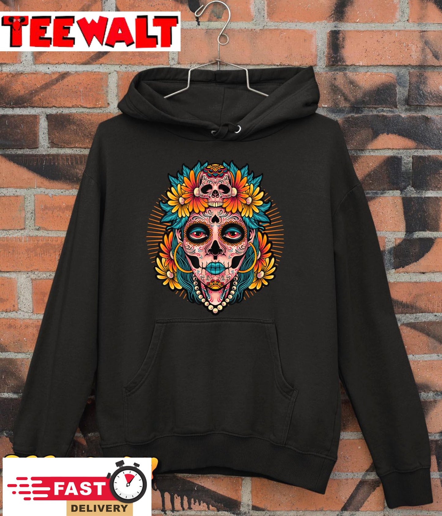 Catrina Sugar Skull Dia De Los Muertos T-Shirt