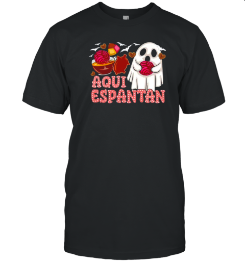 Aqui Espantan Latin Halloween Spanish Halloween Funny Spooky T-Shirt