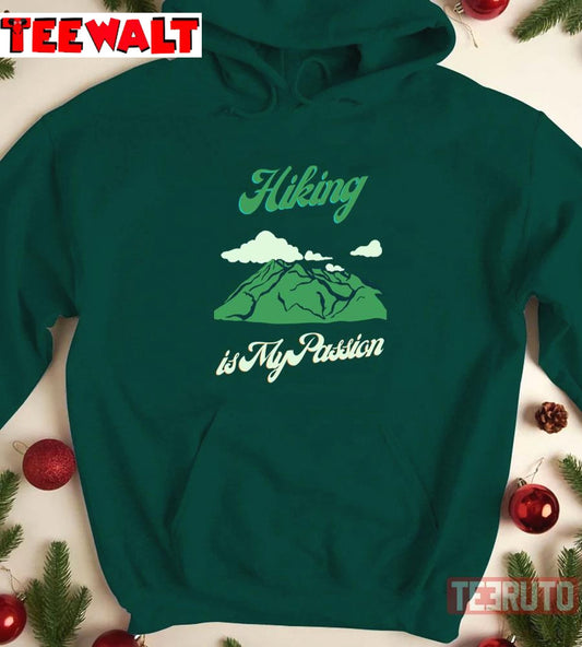 The Road To Happiness Is A Hiking Trail Graphic Nature Unisex Hoodie