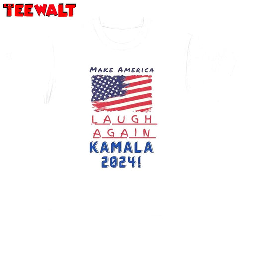 Harris 2024 Make America Laugh Again Shirt, U.S.A Flag Sweatshirt Hoodie