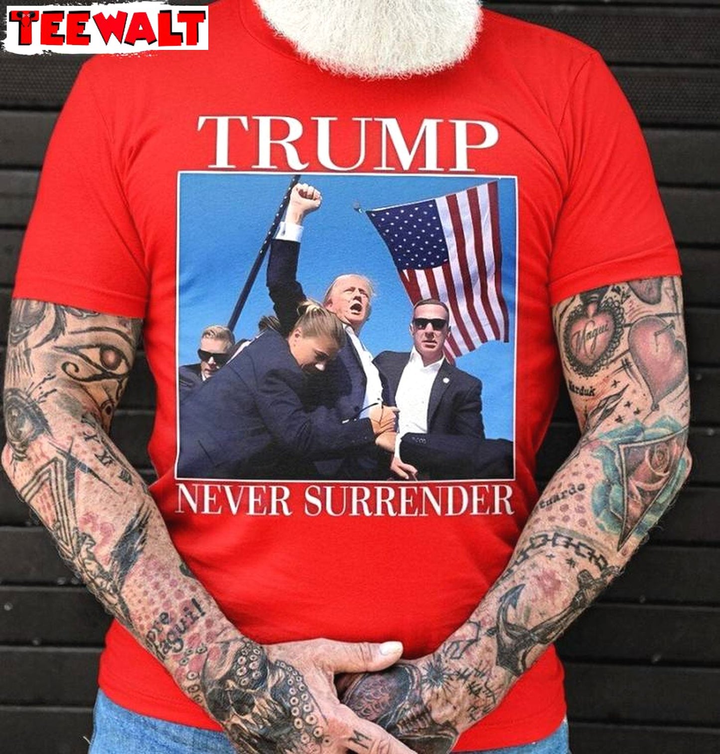 Donald Trump Shot Unisex Hoodie, Must Have Never Surrender Shirt Short Sleeve