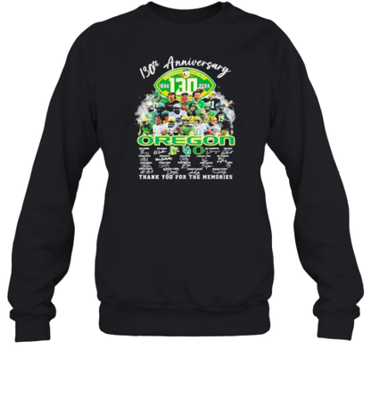 130th Anniversary 1894 2024 Oregon Ducks Thank You For The Memories Signatures T-Shirt