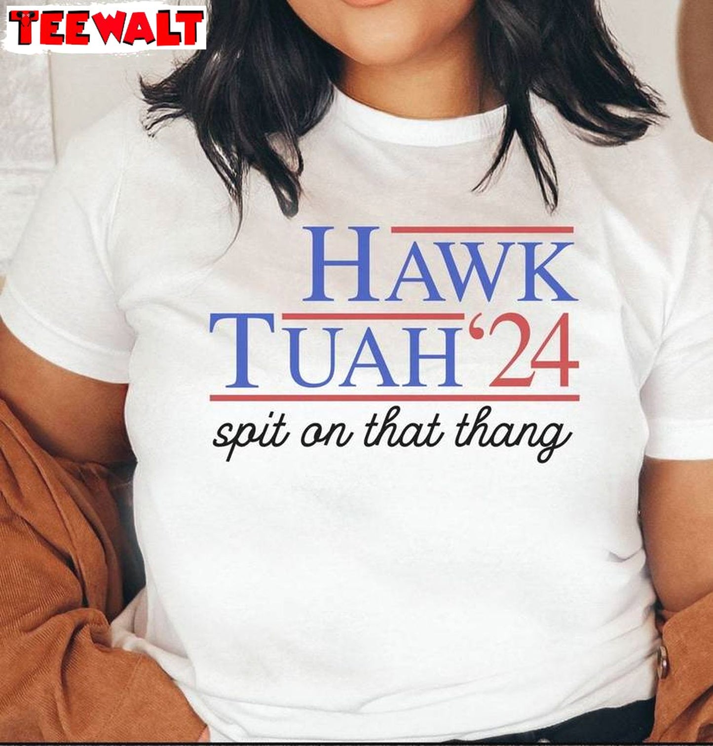 Trendy Hawk Tuah 24 Sweatshirt, Cool Design Hawk Tuah Spit On That Thang Shirt Crewneck