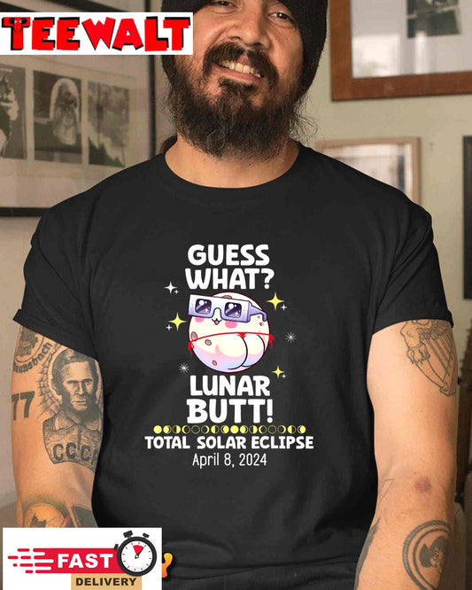 Guess What Lunar Butt Kawaii Eclipse Solar Glasses 2024 Fun T-Shirt