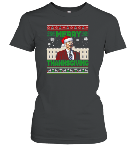 Funny Joe Biden Merry Thanksgiving Uglys Christmas Gift T-Shirt