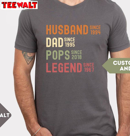 Husband Father Grandpa Legend Trendy Shirt, Groovy Sweatshirt Hoodie For Father's Day