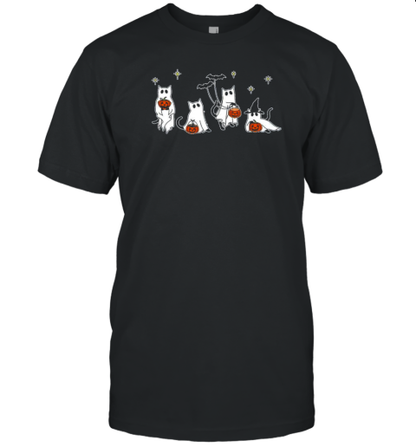 Halloween Cat , Ghost Black Cat Spooky Season T-Shirt