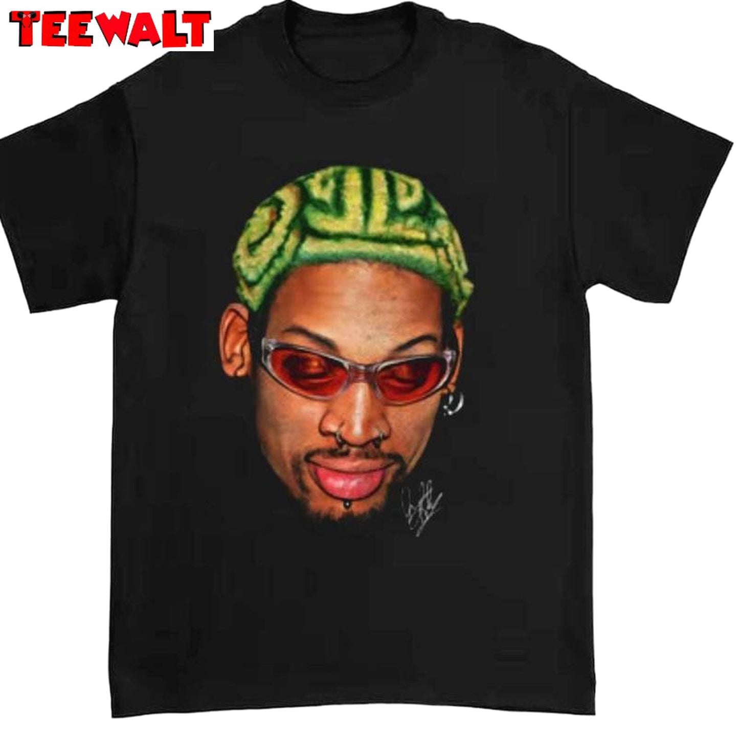 Creative Dennis Rodman Shirt, Comfort Zig Zag Green Hair Crewneck Tee Tops