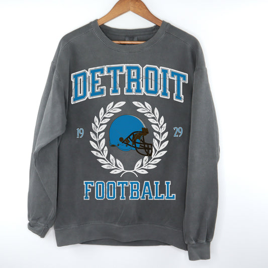 Detroit Football Sweatshirt - Retro Lion Crewneck Gift For Fans