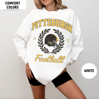 Comfort Colors Pittsburgh Football Sweatshirt, Retro Steeler Design