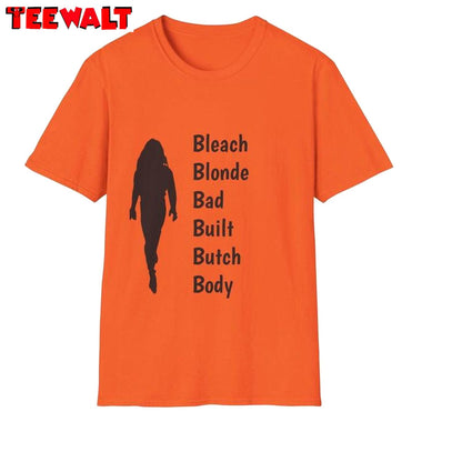 Comfort Bleach Blonde Bad Built Butch Body Shirt, Cool Crockett Crewneck