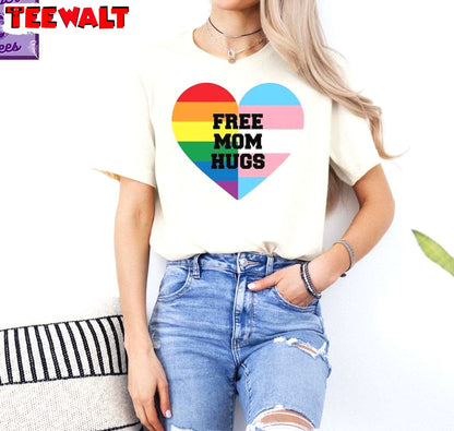 Vintage Lesbian Sweatshirt , Cool Design Free Mom Hugs