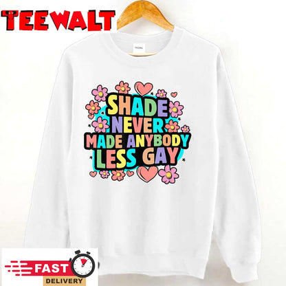 Retro Shade Never Made Anybody Less Gay Pride Month LGBTQ T-Shirt