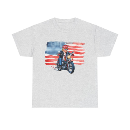 Trump Motorcycle T-Shirt - Patriotic Maga Biker Graphic Tee