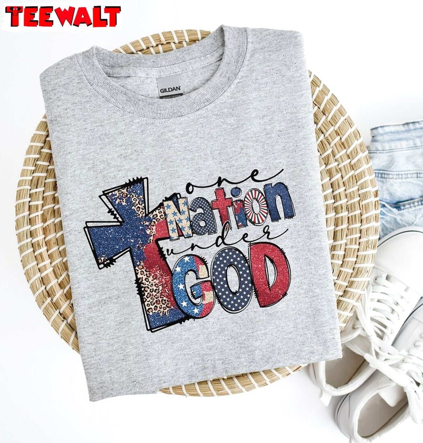 Must Have 4th Of July Long Sleeve , New Rare One Nation Under God