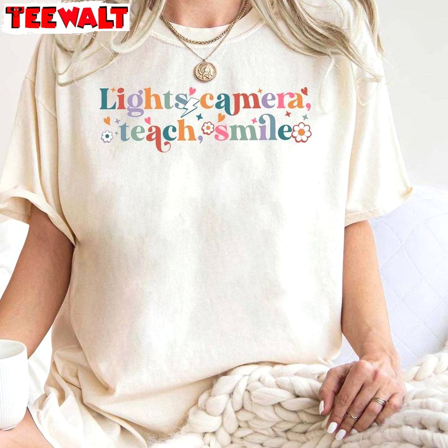 Comfort Lights Camera Teach Smile Shirt, Trendy Teacher Smile Sweater Hoodie