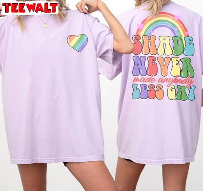 Gay Pride Funny Long Sleeve , Groovy Shade Never Made Anybody Less Gay Shirt Crewneck