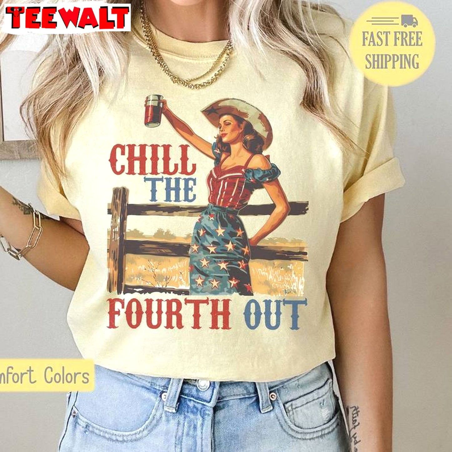 Cute 4th Of July Sweatshirt , Comfort Chill The Fourth Out