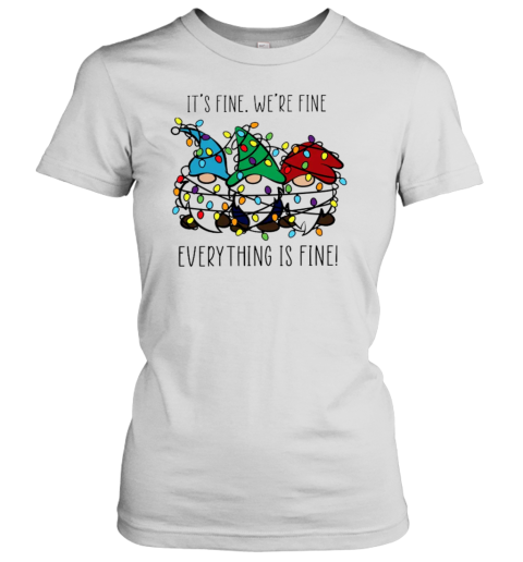 Everything Is Fine Teacher Female V Neck T-Shirt