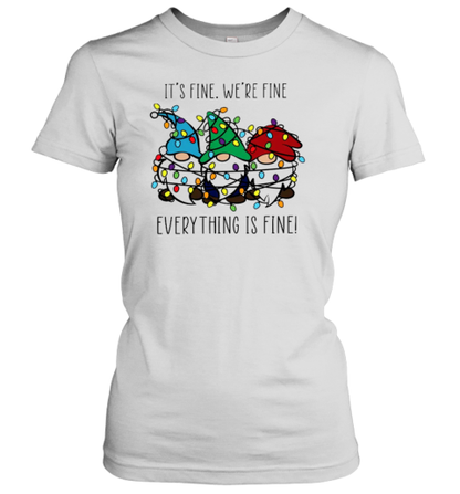 Everything Is Fine Teacher Female V Neck T-Shirt