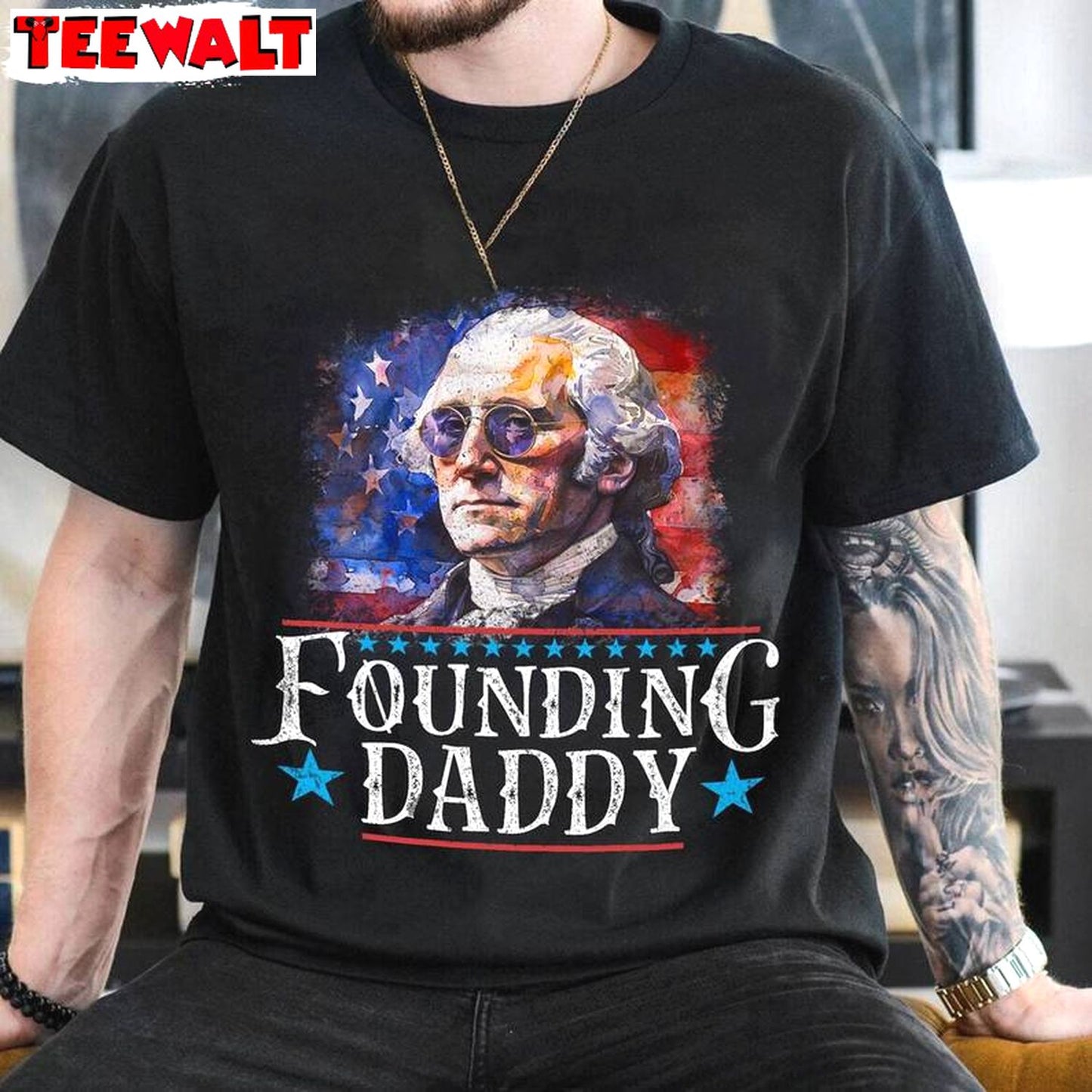 Limited Founding Daddy Shirt, Creative Dad Humorous Tee Tops Sweater