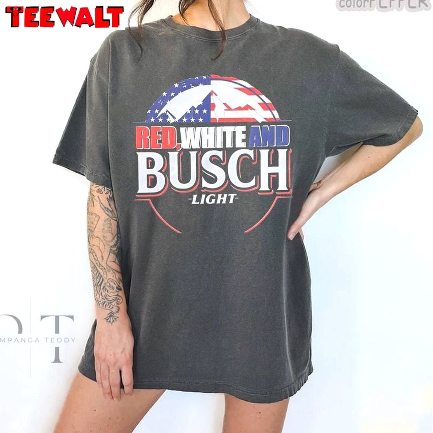 Cool Design Red White And Busch Light Shirt, Trendy America Unisex Hoodie Crewneck