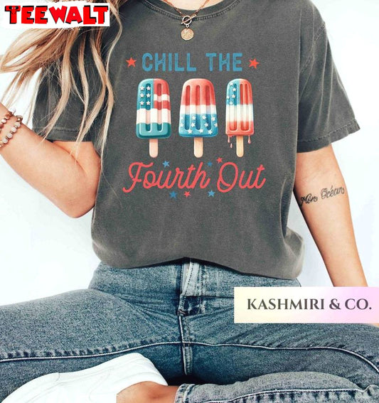 Funny Chill The 4th Out Shirt, Retro Summer Unisex Hoodie Short Sleeve