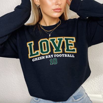 Jordan Love Vintage Green Bay Football Sweatshirt - Unisex Style