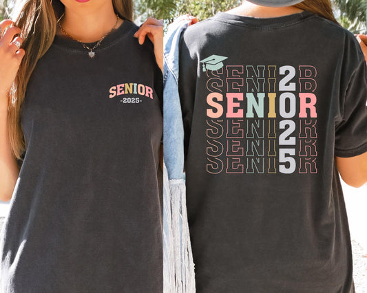 Senior 2025 Retro Shirt For Graduation Gift Seniors