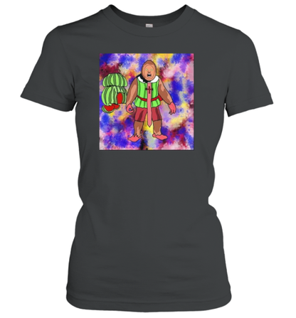 Drawing Painting Watermelon Bigfoot Time T-Shirt