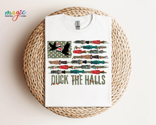 Duck The Halls Mallard Hunting Christmas Shirt