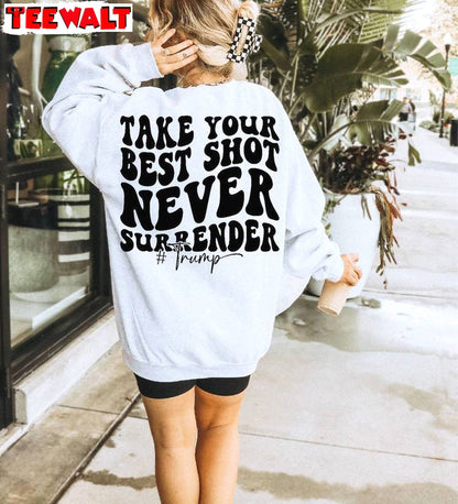 Fantastic God Bless America Long Sleeve , Creative Never Surrender