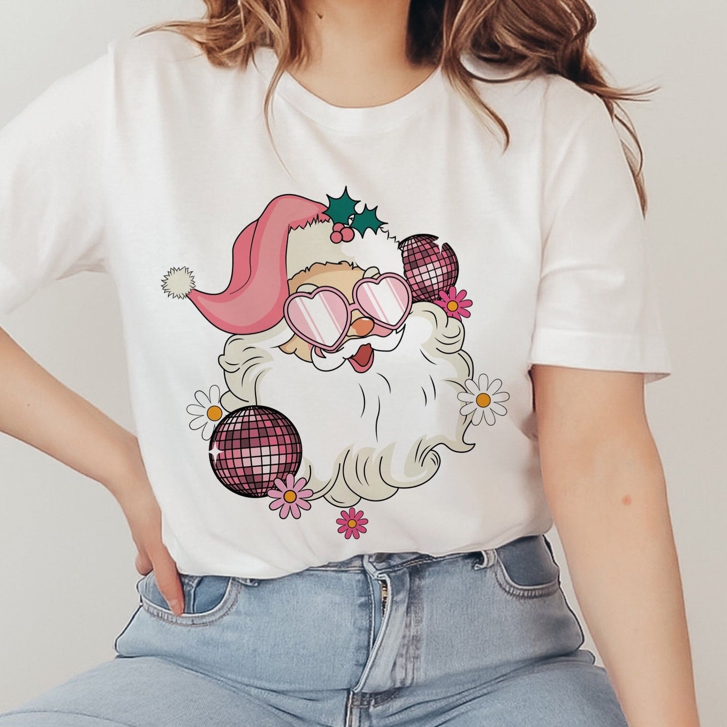 Disco Santa Cute Retro Party Shirt