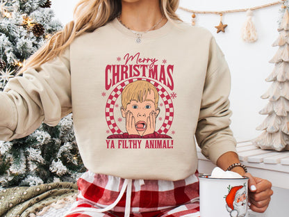 Home Alone Christmas Sweatshirt Retro Kevin Mccallister