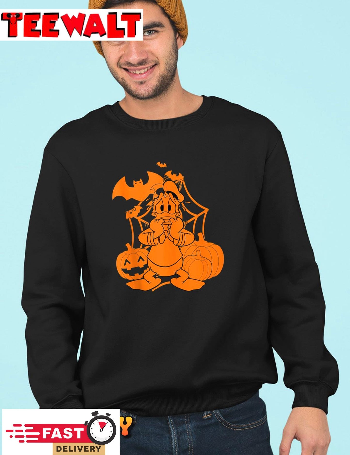 Disney Mickey &amp Friends Halloween Donald Duck Pumpkins Hoodie