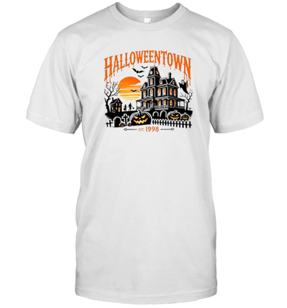 Halloween Town Pumpkin Ghost Bat Teacher T-Shirt