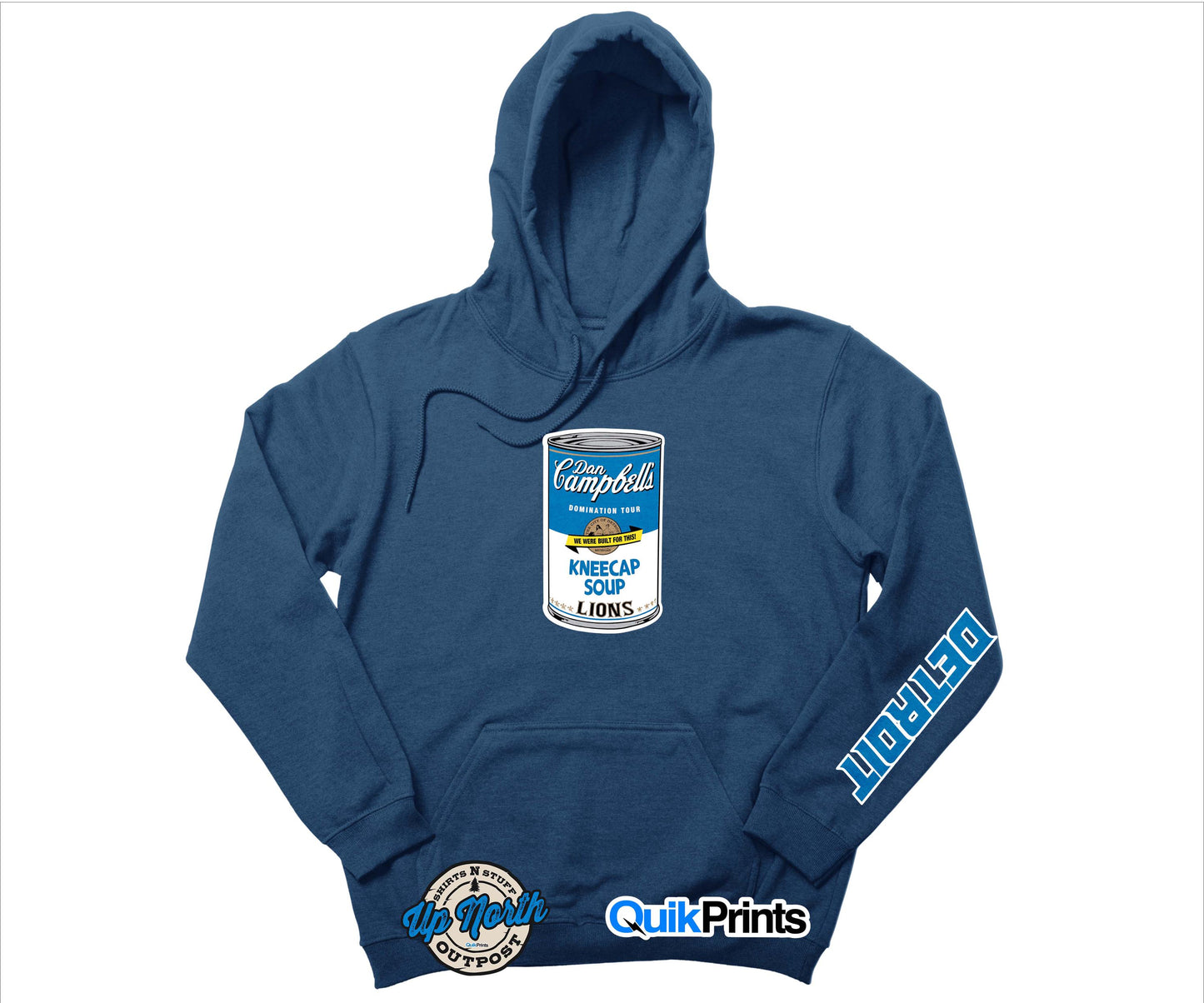 Dan Campbell'S Kneecap Soup Detroit Sleeve Pullover Hoodie