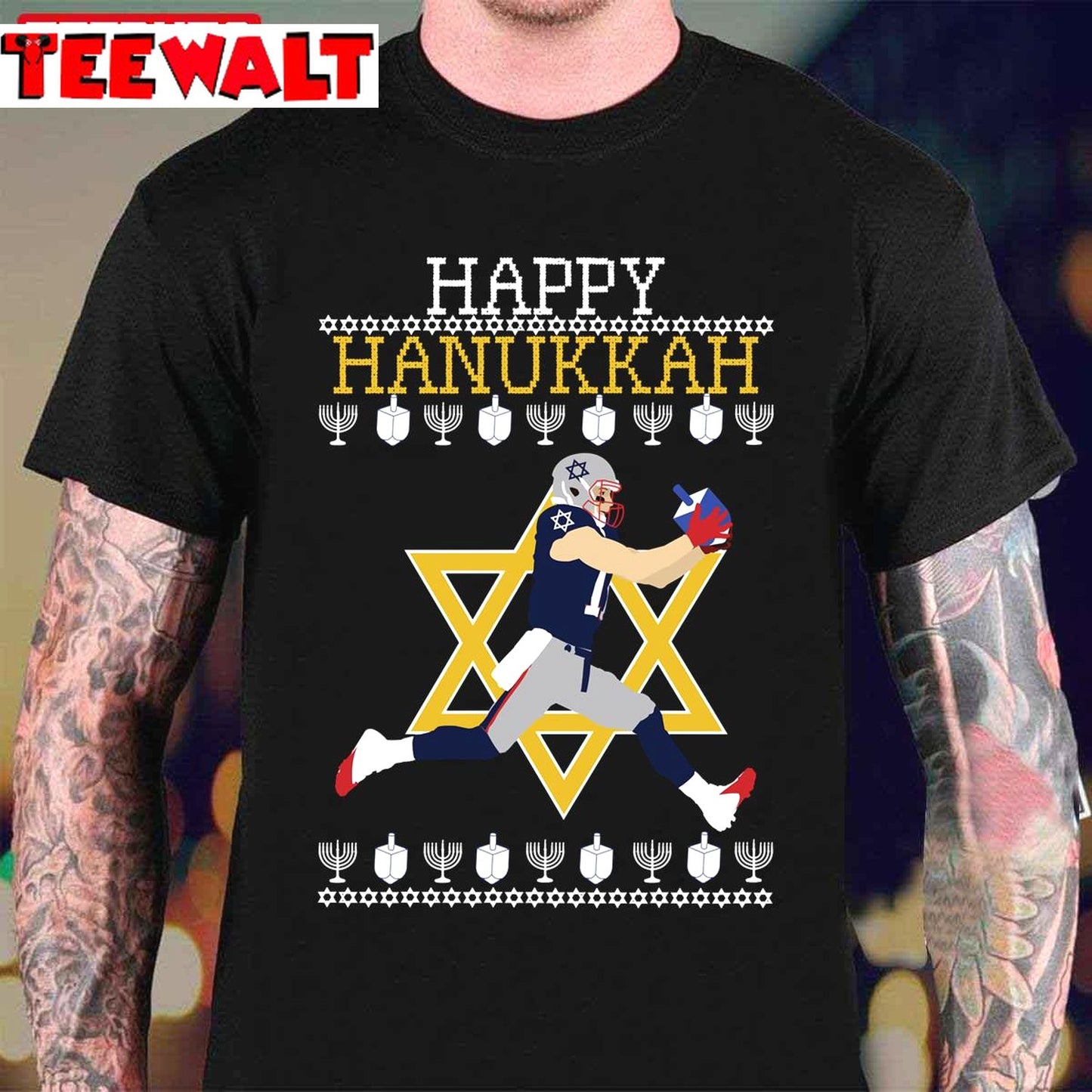 Yalla It's Hanukkah Football Unisex T-Shirt