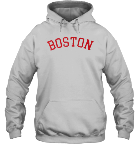 Boston Ma Varsity Style Red Text T-Shirt