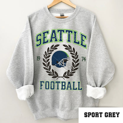 Seattle Football Sweatshirt, Vintage Seahawks Crewneck, Retro Gift Idea