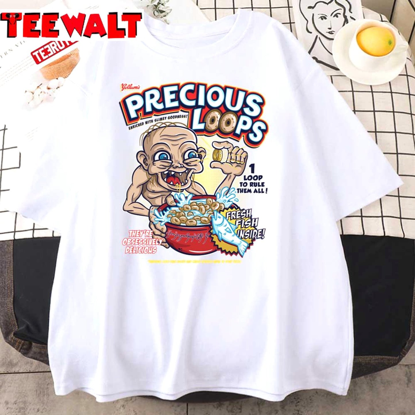 Gollum's Precious Loops Colorfully Illustrated Unisex T-Shirt