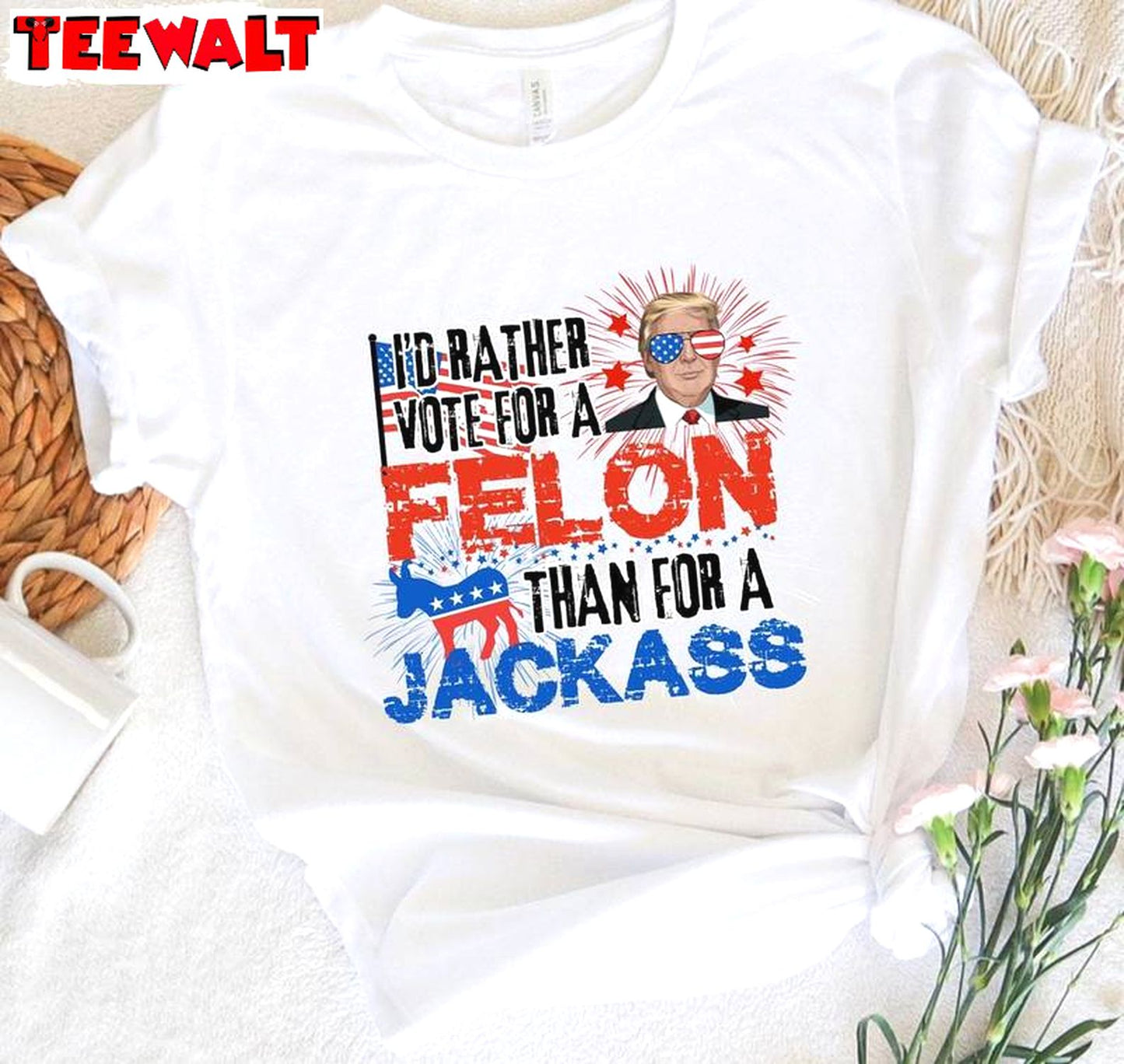 Anti Democrat Unisex Hoodie, Groovy I'd Rather Vote For A Melon Than A Jackass Shirt Tank Top