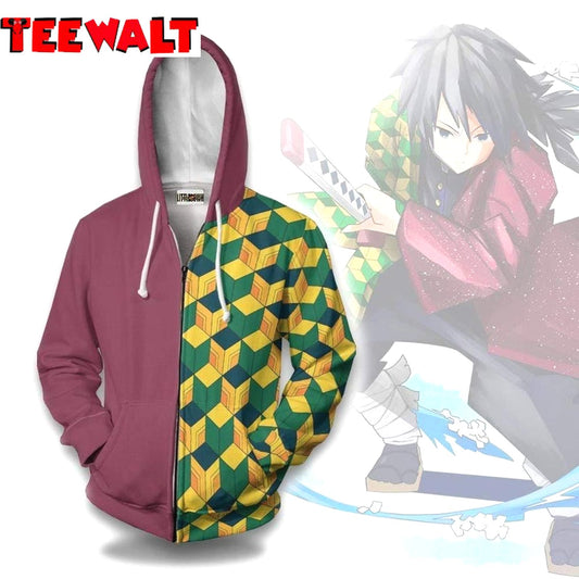 Giyuu Tomioka Pattern Hoodie KNY Anime Casual Cosplay Costume