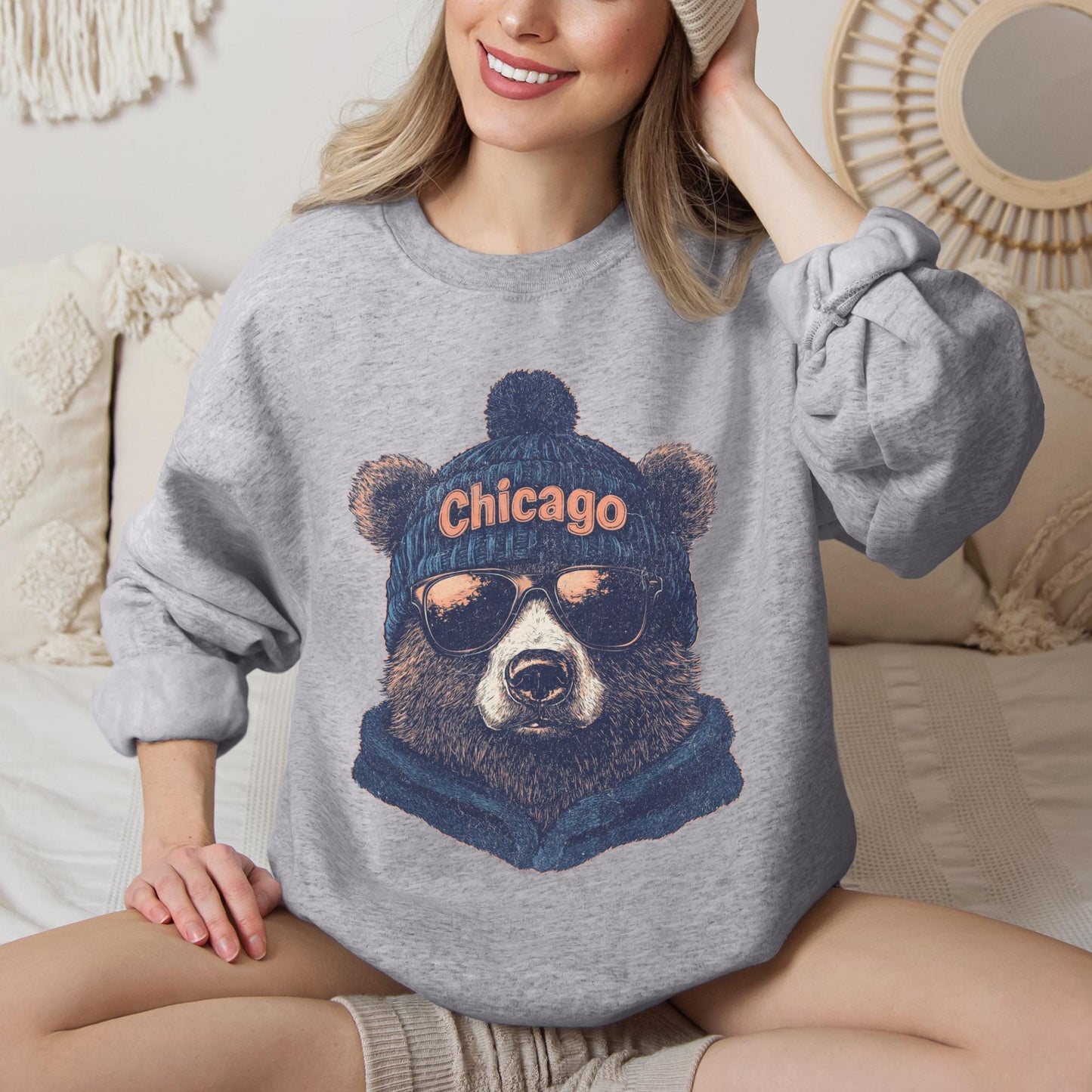 Vintage Chicago Football Sweatshirt, Game Day Team Crewneck