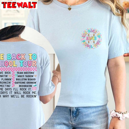 The Back To School Tour Cool Design Shirt, Must Have Teacher Tour Short Sleeve Crewneck