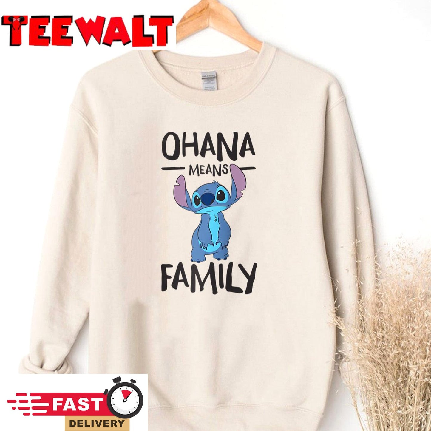 Disney Stitch Ohana Means Family Raglan Baseball T Shirt